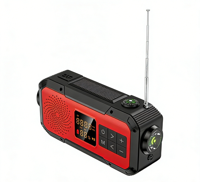 Emergency Hand Crank Radio | Solar Powered Survival Gear with Flashlight