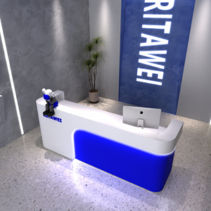 Modern Luxury <strong>pink</strong> <strong>Beauty</strong> <strong>Salon</strong> Spa Wooden Reception Desk Gold Stainless Steel Frame Front Desk Reception Counter - Product Image 5