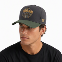 Topi Baseball 5 Panel Grosir Gorras Bordir Logo 3D Custom Huruf Timbul Dua Warna Snapback untuk Pria