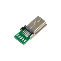 Conector USB Tipo B Mini de 10 Pines Macho con Placa PCB y Cable Soldado para Montaje