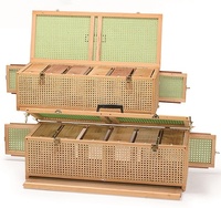 Cage à pigeons Crown 273-12N, nouvelle arrivée, saine et respirante, en rotin et plastique, forme carrée, 12 compartiments, pour 12 oiseaux