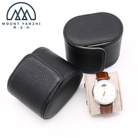 Étui à montre de luxe en cuir véritable fait main de haute qualité avec logo personnalisé, fermeture à bouton, pour homme, modèle Yanzhi