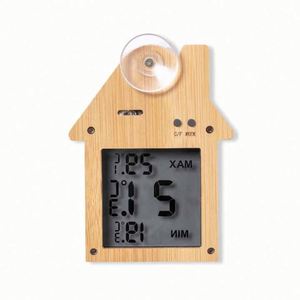 Custom Logo Home Decor LCD Display Indoor Digital Temperature and Humidity Meter Bamboo and Wood Material Office <b>Gift</b> - Product Image 4