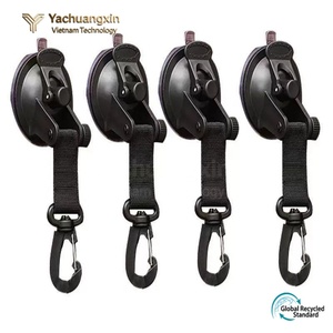 Clips à ventouse pour tente de camping avec mousquetons, attaches en plastique noir pour usage extérieur, lot de 2 - Product Image 6