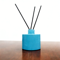 Diffuseur d'arômes en verre rond de luxe de 120 ml, vide, avec impression sérigraphique et finition givrée pour la fragrance d'intérieur