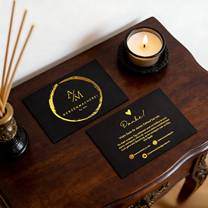 Tarjetas <span class=keywords><strong>de</strong></span> Visita Personalizadas al por Mayor con Logotipo en Papel Reciclado Dorado, Tarjetas <span class=keywords><strong>Postales</strong></span> <span class=keywords><strong>Publicitarias</strong></span>, Tarjetas <span class=keywords><strong>de</strong></span> Agradecimiento con Tinta Ecológica para Marca Corporativa - Product Image 6