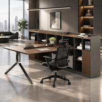 Poste de travail de bureau en forme de L avec armoire latérale, poste de travail modulaire moderne pour bureau de direction