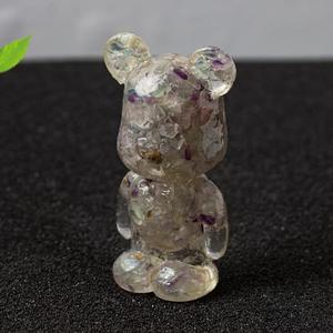 ตุ๊กตาหมีอีพ็อกซี่ประดับคริสตัลตาแมวหลากสีธรรมชาติขัดเงาทำมือ ของสะสม พลังบำบัด ของตกแต่งโต๊ะทำงาน ของขวัญ - Product Image 4
