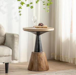 Ensemble de petites tables basses en bois massif Wabi-Sabi de style rétro américain pour le salon Canapé d'angle Balcon Homestay Design vintage - Product Image 3