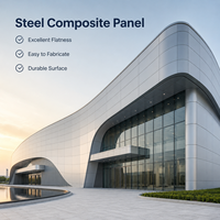 Panneau composite en acier prépeint avec revêtement FEVE personnalisé, installation rapide, isolé pour mur de bâtiment préfabriqué