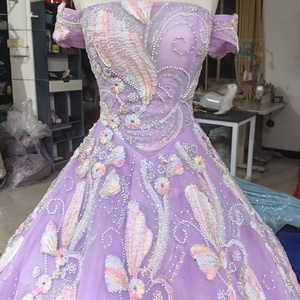 Lsany238 Vestidos de Quinceañera de Lujo con Cuentas Lila y Hombros Descubiertos, Vestidos de Princesa para 15 Años, Vestidos de 16 Años, Jancember - Product Image 2