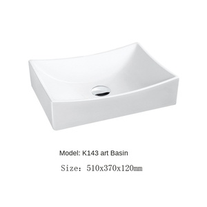 Lavabo de salle de bain moderne haut de gamme en céramique colorée avec drain intégré, disponible en plusieurs couleurs pour lavabo de toilettes - Product Image 5