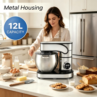 Batteur sur socle électrique en acier inoxydable 12 vitesses 2000W 12 L pour mélanger la pâte