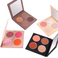Marque privée 4 couleurs DIY bronzant crème longue durée poudre pressée Contour Blush surligneur Palette