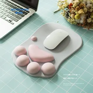 Produk Rumah Tangga Produk Kantor Lucu Kucing Paw 3D Dekompresi Kartun Gadis Pergelangan Tangan Kawaii Silikon Mouse Pad