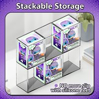 Boîte de présentation pour figurines en acrylique de 4 pouces, transparente comme du cristal, empilable, portable, légère, sûre pour un stockage à long terme