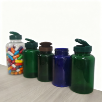Flacon en plastique OEM ODM pour pilules et médicaments avec bouchon sécurité enfant 100cc 150cc 200cc 500cc, flacon vert pour vitamines et capsules
