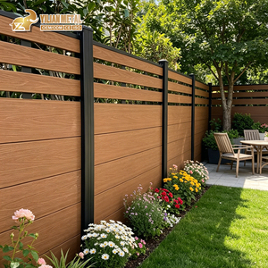Panneaux de clôture en <span class=keywords><strong>bois</strong></span> composite WPC pour <span class=keywords><strong>jardin</strong></span>, protection UV, imperméables, décoratifs pour l'extérieur, pour la maison - Product Image 4