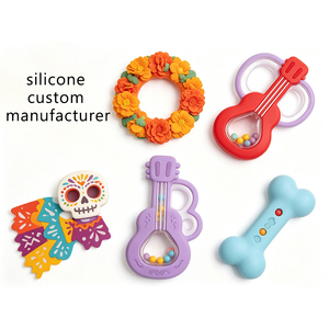 PAISEN Mordedor de Silicona para Bebé con Diseño del Día de Muertos Mexicano, Juguete Sensorial Temático del Día de los Muertos, Decoración para el Hogar - Product Image 6