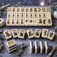Tuiles de Mahjong Américaines en Acrylique Personnalisées 160 pièces Édition Thanksgiving Logo et Texte Personnalisés Design Hibou Turc Cadeau de Fête Unique