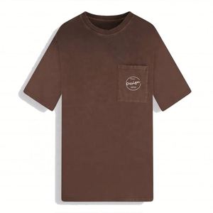 Vintage High Quality Wholesale Custom Logo Casual Sports Street Wear <b>Silk</b> Screen Printing Plus Size Pocket Brown T-<b>shirt</b> <b>for</b> <b>Men</b> - Product Image 6