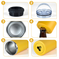 Nouvelle tasse de voyage 4 en 1, isotherme pour canettes de 16 oz et gobelets à bière, tasse sous vide en acier inoxydable et refroidisseur thermique avec couvercle