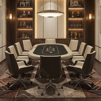 Table de poker Texas Hold'em professionnelle pour club de divertissement, personnalisable avec logos et nappes, pour dix joueurs, en céramique