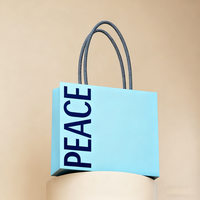 Sacs shopping en papier argenté personnalisés avec logo OEM KM, avec poignée, pour emballage de boutique, vêtements de luxe, bijoux