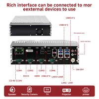 PC industriel embarqué sans ventilateur OEM/ODM, DDR4 max 32 Go, 4 ports série, prise en charge Wi-Fi 4G LTE pour la surveillance des passerelles industrielles