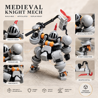 94 Piezas de Bloques de Construcción de Caballero Medieval, Figura de Caballero de Juguete, Modelo de Robot con Arma, Juego de Construcción DIY para Niños, Regalo