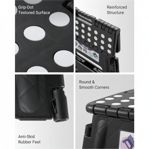 Taburete plegable antideslizante de primera calidad Luckitec Material PP Ligero y mango Capacidad de 300 libras Característica extraíble - Product Image 1