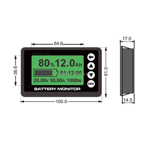 Monitor de batería de derivación inteligente, pantalla LCD para paquete de batería de litio, carrito de <span class=keywords><strong>Golf</strong></span> RV, motocicleta eléctrica y Scooter, 1 unidad - Product Image 4