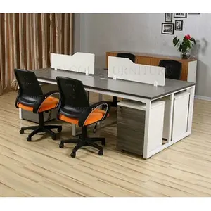 Furnitur kantor pabrik Guangzhou 2 tempat duduk kantor stasiun kerja furnitur meja kantor