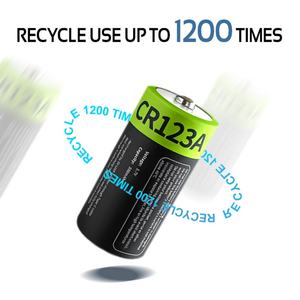 Batería de Litio Recargable IILEER OEM CR123A de 1850mWh, 3.7V 500mAh, 1200 Ciclos, Celda de Descarga de Alta Velocidad con Puerto Tipo C - Product Image 5