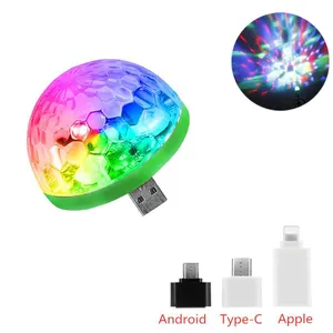 Colorida del teléfono celular luces de la etapa de Mini RGB proyección de la lámpara de discoteca DJ luz de la bola de lámparas de interior Club LED efecto mágico proyector