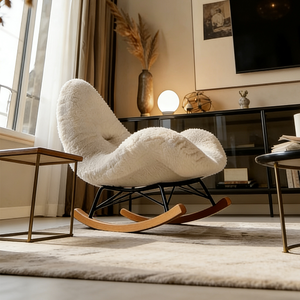 <span class=keywords><strong>Fauteuil</strong></span> <span class=keywords><strong>à</strong></span> <span class=keywords><strong>bascule</strong></span> moderne en polaire Teddy avec ottoman, canapé paresseux ergonomique en fausse <span class=keywords><strong>fourrure</strong></span>, <span class=keywords><strong>fauteuil</strong></span> confortable pour le salon, siège d'appoint - Product Image 2