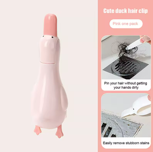 Outil <span class=keywords><strong>de</strong></span> nettoyage des cheveux <span class=keywords><strong>de</strong></span> salle <span class=keywords><strong>de</strong></span> bain 2 en 1, <span class=keywords><strong>canard</strong></span> mignon, imperméable, durable, pince à déchets, pelle pour enlever les saletés et les taches, cuisine, toilettes, égouts - Product Image 1
