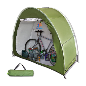 <span class=keywords><strong>Cubierta</strong></span> de bicicleta para exteriores, tienda de almacenamiento para 2 bicicletas, con revestimiento de plata, impermeable, Oxford, cobertizo plegable para bicicleta, refugio para Camping - Product Image 1