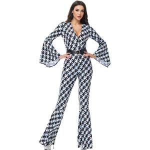 Costume de scène rétro années 80 style disco, motif losanges, pour Halloween, fête hippie, uniforme de chanteur - Product Image 6