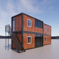 Bâtiment de bureau préfabriqué sur mesure en usine, conteneur de luxe préfabriqué de 40 pieds, maison conteneur en kit à 2 étages