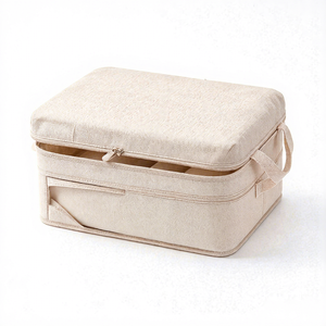 Kotak Penyimpanan Pakaian Dalam Kain Portabel, <span class=keywords><strong>Organizer</strong></span> <span class=keywords><strong>Bra</strong></span>, Celana Dalam, dan Kaus Kaki dengan Sekat Multi-grid untuk Lemari - Product Image 1