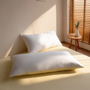 Set di Biancheria da Letto di Lusso per Hotel, Misura Queen, 100% Cotone Bianco e Giallo, Include Copripiumino e 2 Federe, Vendita all'Ingrosso - Product Image 4