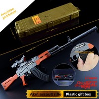 Modelo de Rifle de Asalto AKM de PUBG a Escala 1:2.05 de 32 cm, Totalmente Metálico, en Caja de Regalo, con Cargador Móvil, No Dispara, Coleccionable, Regalo para Niño, Decoración de Escritorio