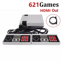 Console de jeu vidéo rétro classique, avec 621 jeux intégrés pour nes, sortie Mini HD, avec contrôleur, nouveau modèle