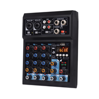 Petit mixeur 4 canaux, mixeur audio professionnel, 100 effets DSP, contrôleur DJ/console audio pour enregistrement en studio, scène live