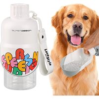 Bouteille d'eau pliable en plastique Superdesign pour chien, 500 ml, 800 ml, blanche, anti-fuite, portable avec clip pour le voyage