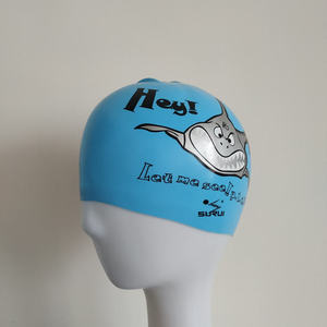 Cuffia da nuoto in silicone per bambini con stampe di squali, <span class=keywords><strong>Spiderman</strong></span> e motivi floreali, cappello da nuoto impermeabile per bambini - Product Image 2