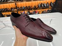 Chaussures habillées décontractées en cuir véritable pour hommes, style Derby à bout pointu et embossé, tendance, pour tenue formelle, chaussures britanniques pour hommes
