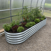 Kit de jardinière surélevée en acier galvanisé OEM, grande jardinière ovale pour légumes, pour jardin domestique et ferme communautaire