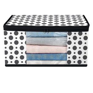 Noir Polka Saree Pouch Travail Saree Couverture Pour Femmes En Gros Prix Haute Qualité Transparent Saree Sac De Rangement - Product Image 1